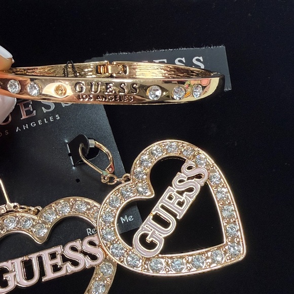 GUESS Gold and Silver Heart Earrings and bracelet set - Picture 4 of 7